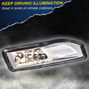 G-PLUS Fog Lights Assembly Replacement for 2017 2018 2019 Nissan Rogue/Kicks/Leaf/Versa Note S SL SR SV 4-Door Sedan OEM Clear Lens LED Fog Lamp,A Pair(Left+Right)