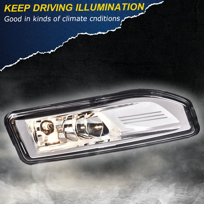G-PLUS Fog Lights Assembly Replacement for 2017 2018 2019 Nissan Rogue/Kicks/Leaf/Versa Note S SL SR SV 4-Door Sedan OEM Clear Lens LED Fog Lamp,A Pair(Left+Right)