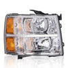 G-PLUS Headlight,Fit 2007-2013 Chevy Silverado 1500/Fit 2007-2014 Chevy Silverado 2500 3500 & HD,Right Side Headlamp Clear Lens Chrome Housing Amber ReflectorBumper Headlamps,faros delanteros