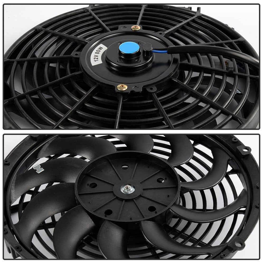 2 ROW 42MM Aluminum Radiator Compatible For HONDA CIVIC D15/16 EG/EK 92-00 + 12" Fan