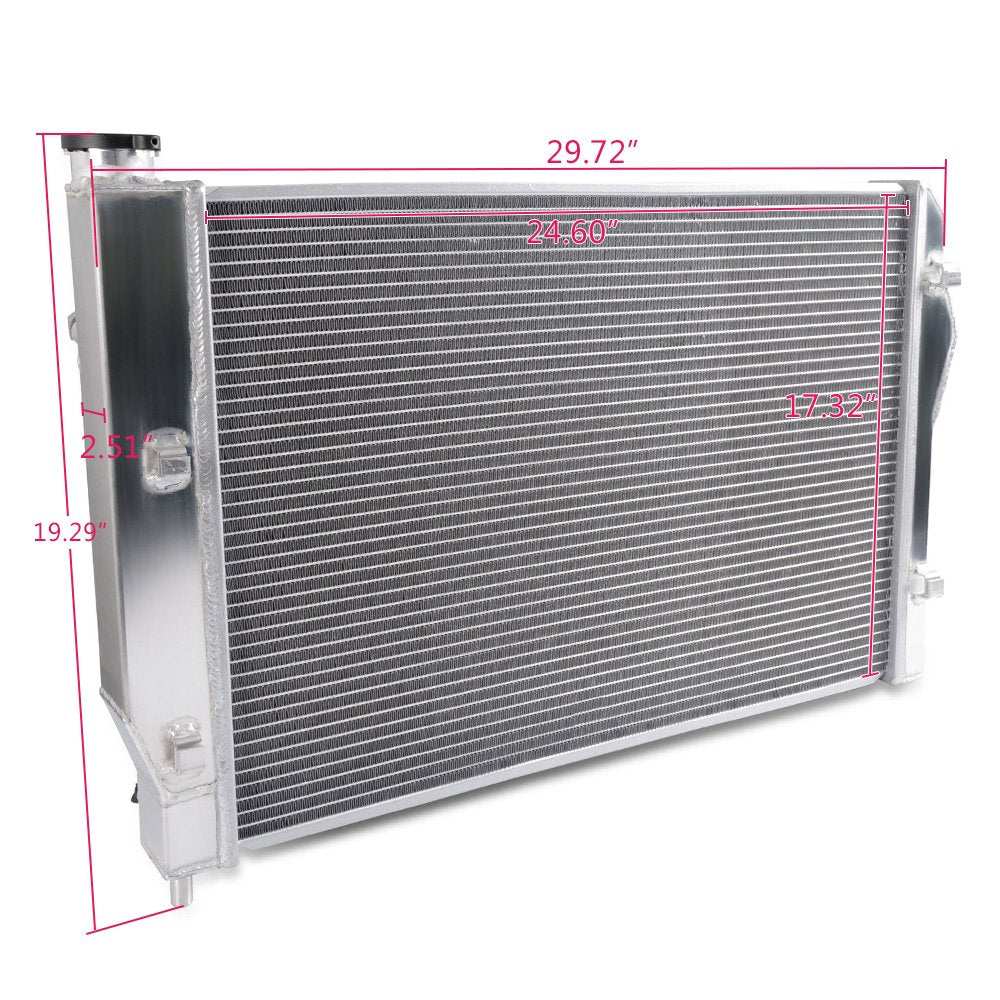2 Row Aluminum Racing Radiator Stop Leak Compatible For Chevy Camaro/For Pontiac Firebird/For Trans Am 1998 1999