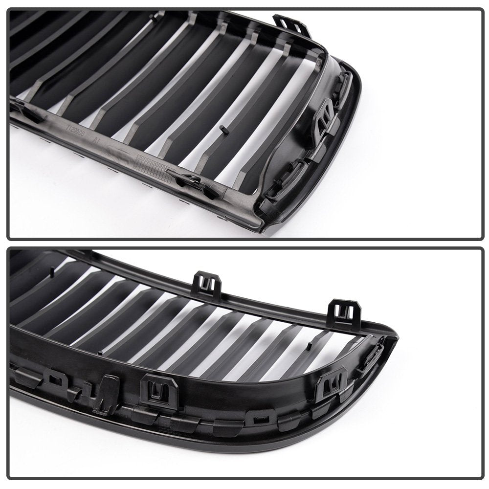 4PCS Set Front Bumper Kidney Sports Grille Hood Grills Replacement For BMW E90 E91 323i 328i 335i 330i 325i 3-Series Sedan Wagon 2005-2008 Gloss Black