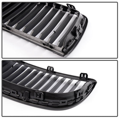 4PCS Set Front Bumper Kidney Sports Grille Hood Grills Replacement For BMW E90 E91 323i 328i 335i 330i 325i 3-Series Sedan Wagon 2005-2008 Gloss Black
