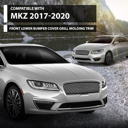 G-PLUS Front Lower Bumper Grille Molding Trim, Compatible with Lincoln MKZ 2017-2020, HP5Z-8419-AB, HP5Z8419AB, FO1044118