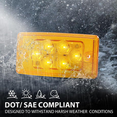 G-PLUS LED Cab Lights 5PCS for Freightliner Century Columbia Volvo Trucks Amber Side View