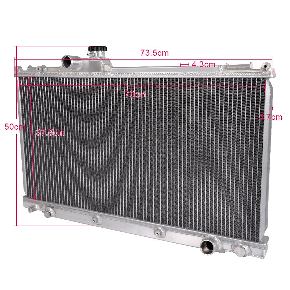 Aluminum Racing Radiator + 12" Cooling Fan Compatible For LEXUS IS300 3.0L L6 MANUAL 2001 2002 2003 2004 2005