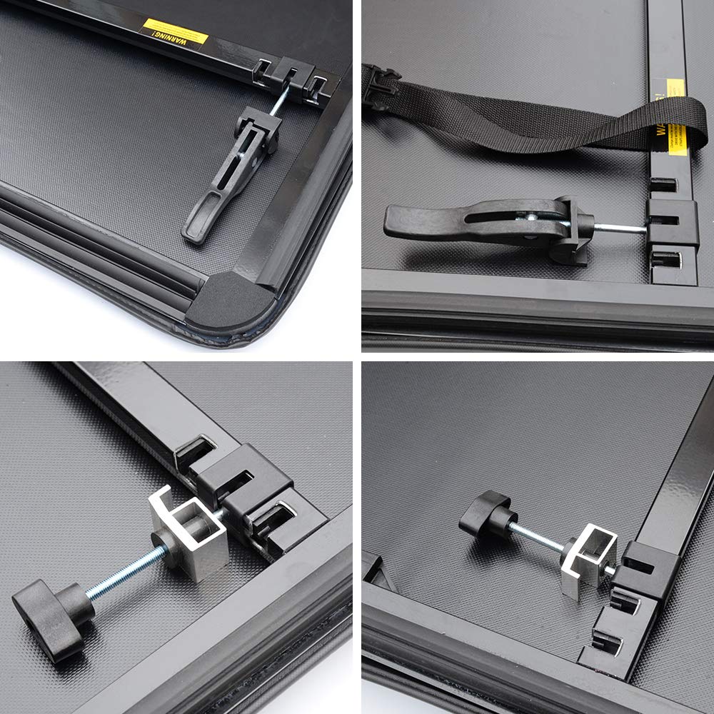 G-PLUS T4 Four-Fold Soft 6.5Ft Truck Tonneau Cover Replacement for 2014-2018 Chevy Silverado/GMC Sierra 1500,2015-2018 Chevy Silverado/GMC Sierra 2500 3500 HD,Clamp-On Tonneau Cover 6.5'