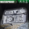 G-PLUS Headlights Assembly,Fit Chevy Colorado/GMC Canyon 2004-2012,Fit Isuzu i-280 i-350 2006/Isuzu i-290 i-370 2007-2008 Headlamps, Smoky Lens Chrome Housing Clear Reflector,faros delanteros