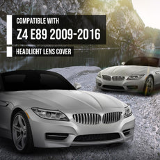 G-PLUS Headlight Lens Cover Pair for BMW Z4 E89 2009-2016 Clear Front View