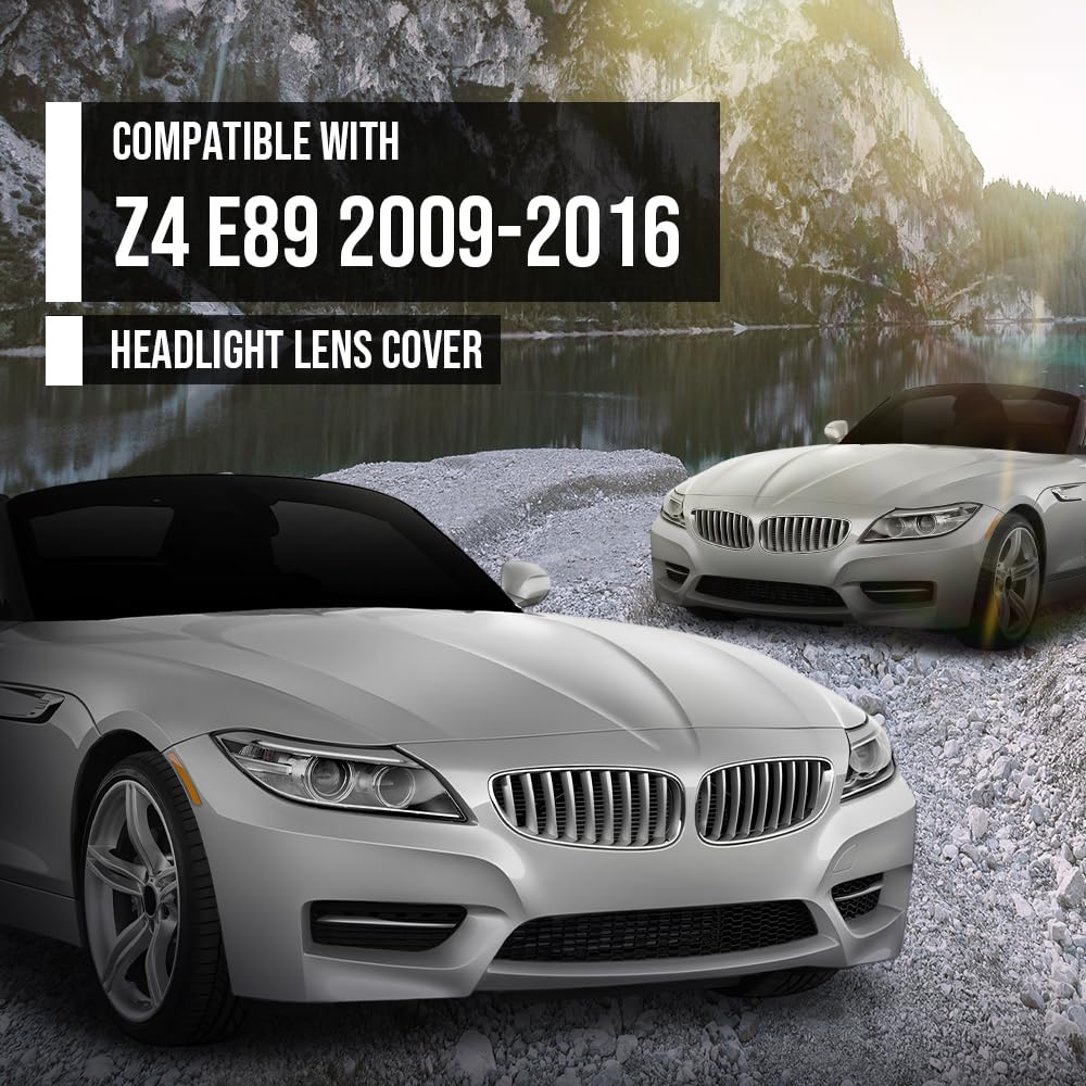 G-PLUS Headlight Lens Cover Compatible with BMW Z4 E89 2009-2016 Left & Right Pair Front Headlamp Lens Cover Clear