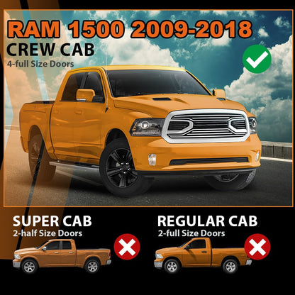 G-PLUS in-Channel Auto Vent Window Visor Compatible with Dodge Ram 1500 2009-2018 Fit Dodge Ram 2500 3500 Standard Cab 2010-2025 2PCS Smoky