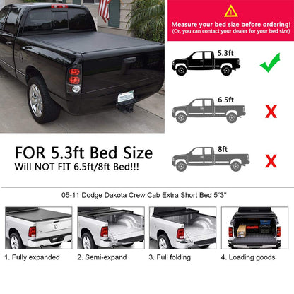 G-PLUS Cab Extra Short Bed 5´3" Compatible with 2005-2011 Dodge Dakota Crew