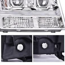 G-PLUS LED Tube Dual Projector Headlights for Chevy Tahoe Suburban 2007-2014 Clear Chrome Amber Product Features