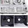 G-PLUS LED Tube Dual Projector Headlights, Compatible with 2007-2014 Chevy Tahoe/Suburban Bumper Headlamps Assembly, Clear Lens Chrome Housing Clear Reflector,faros delanteros