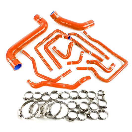 G-PLUS Silicone Radiator Coolant Hose Kit Clamps Compatible With 2002-2007 Subaru Impreza WRX/STi GDA/GDB EJ207 Dark Orange