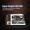 G-PLUS LED DRL Headlights, Fit 1992-1996 Ford Bronco F150 F250 F350 Bumper Headlamps, Smoky Lens Black Housing Clear Reflector,faros delanteros