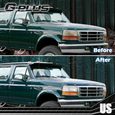 G-PLUS Headlights 6PCS for Ford Bronco F150 1992-1996 Corner Signal Bumper Lamps Additional Angle