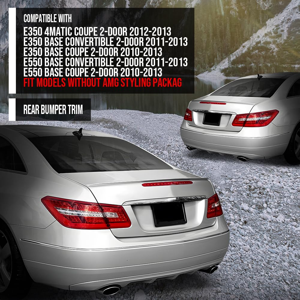 G-PLUS Rear Left Side Bumper Trim Compatible with Benz E350 E550 Base Coupe 2-Door 2010-2013 Fit Models Without AMG Styling Package 2078852221, MB1159114 Silver