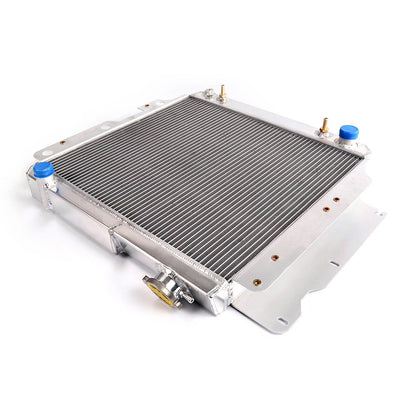 G-PLUS 2 Row Core Full Aluminum Racing Performance Radiator Replacement For 1987-2006 Jeep Wrangler YJ TJ 2.4L-4.2L 2.5L 4.0L L4 L6 Silver