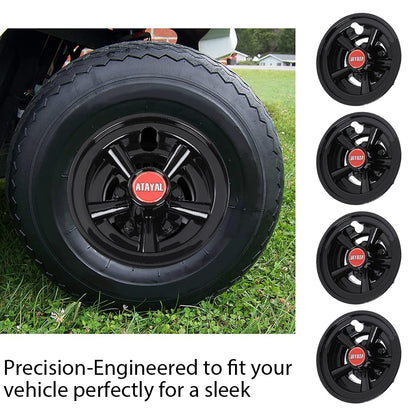 G-PLUS Golf Cart Wheel Covers Hub Caps 8" Black Compatible with EZGO, Club Car & Yamaha