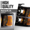 G-PLUS LED DRL Headlights, Compatible with 2007-2014 Chevy Silverado 2500 3500 & HD/Fit 2007-2013 Chevy Silverado 1500 Bumper Headlamps, Clear Lens Black Housing Amber Reflector,faros delanteros