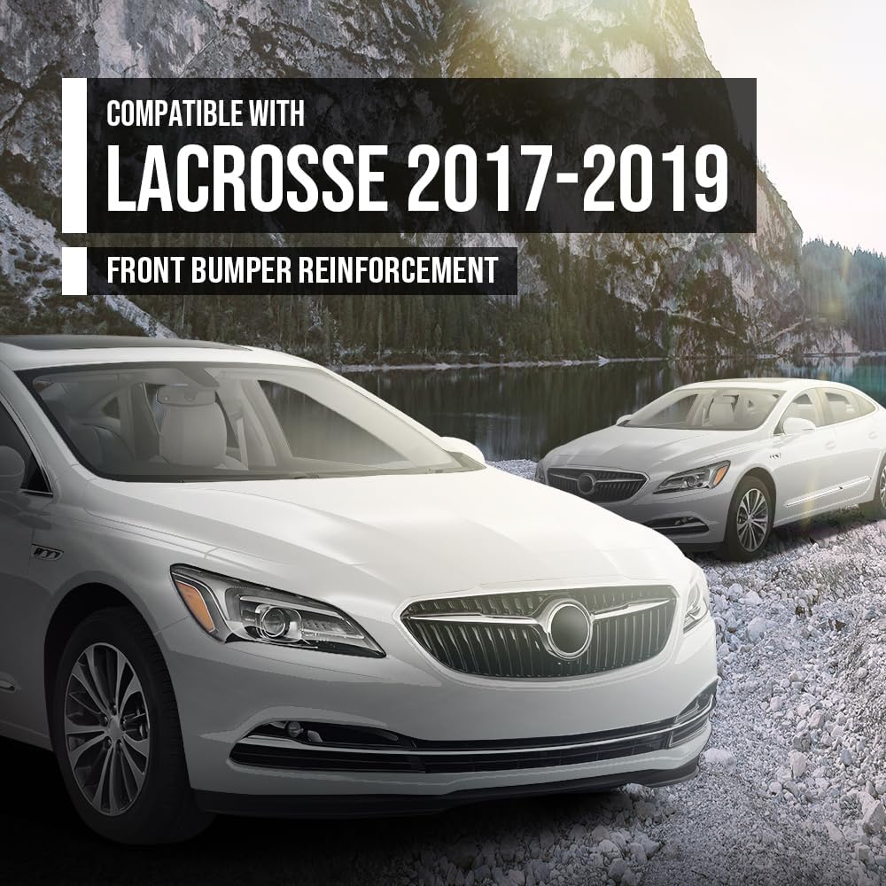 G-PLUS Front Bumper ReinForcement Compatible with Buick LaCrosse (submodel: Base, Essence, Preferred, Premium) 2017 2018 2019 Fit Buick LaCrosse Avenir 2018 2019 23410397, GM1006696 Silver