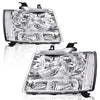 G-PLUS Headlights Assembly Compatible with Chevy Tahoe Subarban Avalanche 2007-2014 Set Pair Bumper Corner Headlamps Left & Right Clear Lens Chrome Housing Clear Reflector,faros delanteros