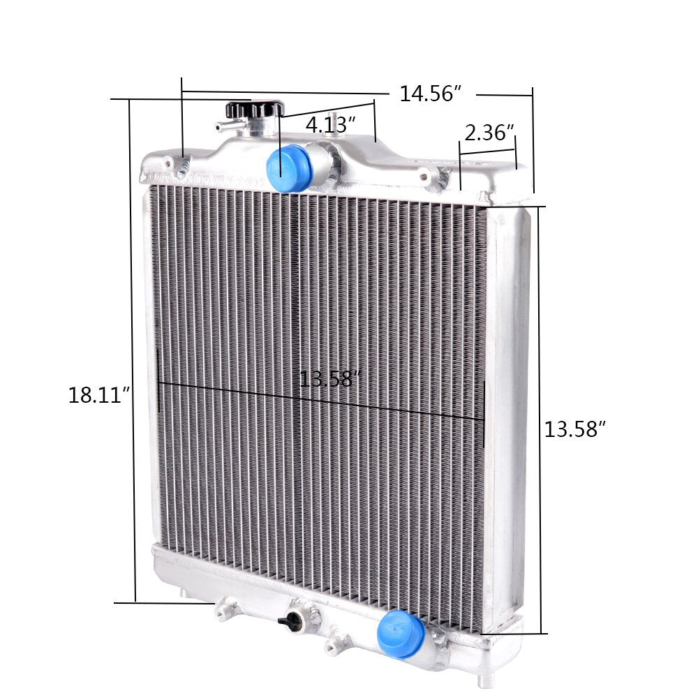 3 Row 52MM Full Aluminum Radiator Racing Radiator Stop Leak Compatible for Honda Civic EK EG B18C B16A DOHC in/Out 32MM 1992-2000