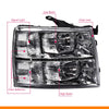 G-PLUS LED DRL Headlights, Compatible with Chevy Silverado 1500 2007-2013/Fit Chevy Silverado 2500 3500 & HD 2007-2014 Bumper Headlamps, Clear Lens Chrome Housing Clear Reflector,faros delanteros