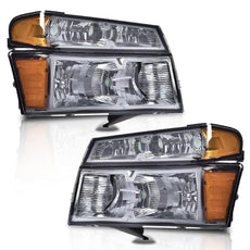 G-PLUS Headlights Assembly for Chevy Colorado GMC Canyon Isuzu 2004-2012 Smoky Lens