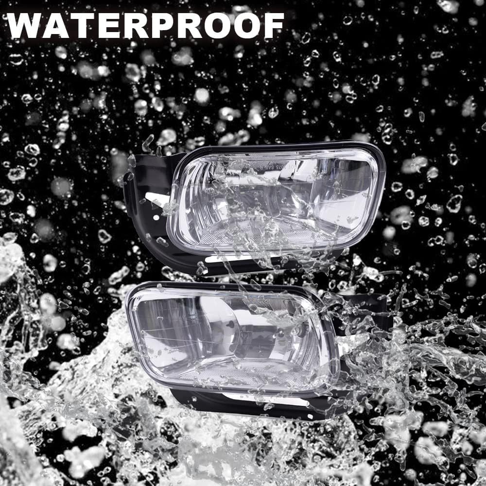 G-PLUS Bumper Fog Lights Compatible with Dodge Ram 1500 2009-2012,Fit Dodge Ram 2500 3500 2010-2018 Clear Lens Driving Lamps w/Bezel + H10 12V 42W Halogen Bulbs