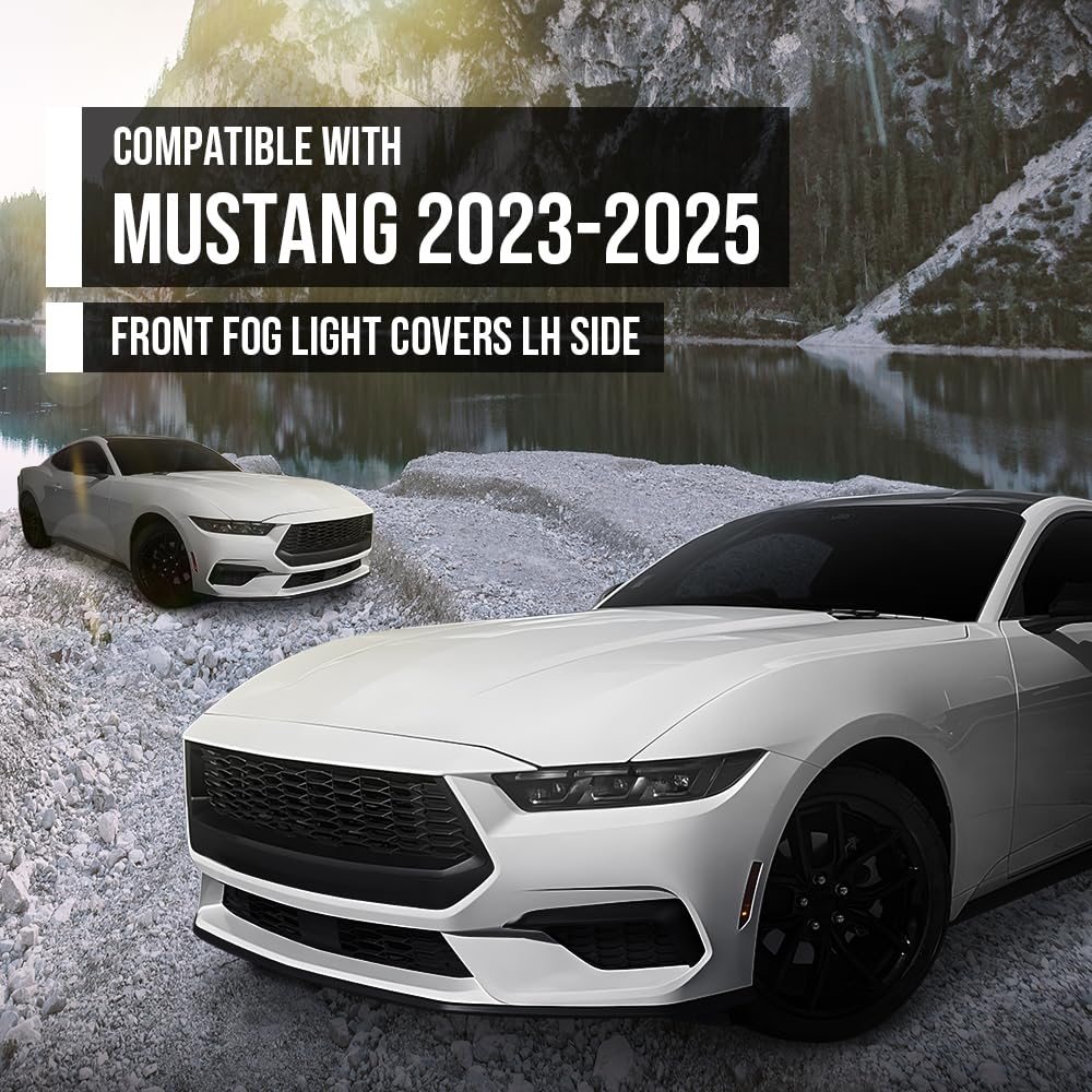 G-PLUS Fog Light Covers Front Driver Left Side Compatible with Ford Mustang 2023-2024 PR3Z17E811AA, FO1038237 Black