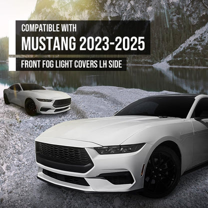 G-PLUS Fog Light Covers Front Driver Left Side Compatible with Ford Mustang 2023-2024 PR3Z17E811AA, FO1038237 Black