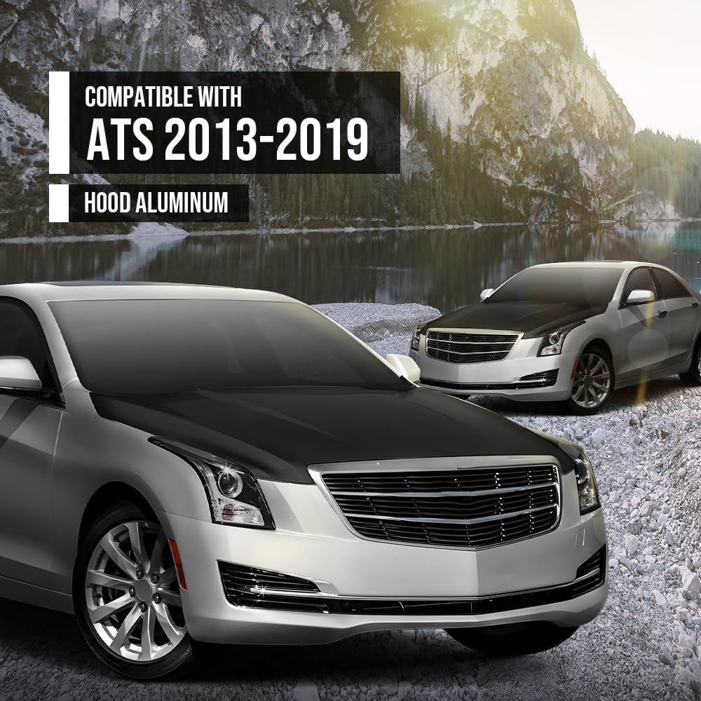G-PLUS Front Hood Panel Compatible with Cadillac ATS 2013-2019 84076715 Black