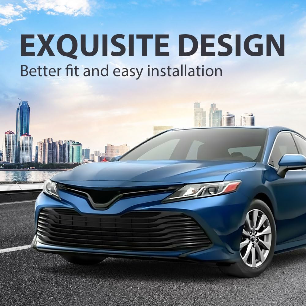 G-PLUS Front Bumper Lower Grille Grill w/o Radar Holes Compatible with Toyota Camry LE XLE 2018 2019 2020/Not Fit SE XSE models 5310206100 TO1036183