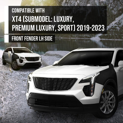 G-PLUS Front Left Fender Compatible with Cadillac XT4 (submodel: Luxury, Premium Luxury, Sport) 2019-2023 Left Driver Side Fender 84216122, GM1240412 Black