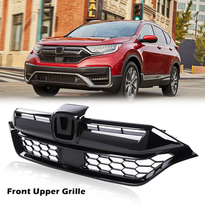 G-PLUS Front Upper Grille Assembly Compatible with 2020-2022 Honda CR-V CRV Honeycomb 71121TLAA60