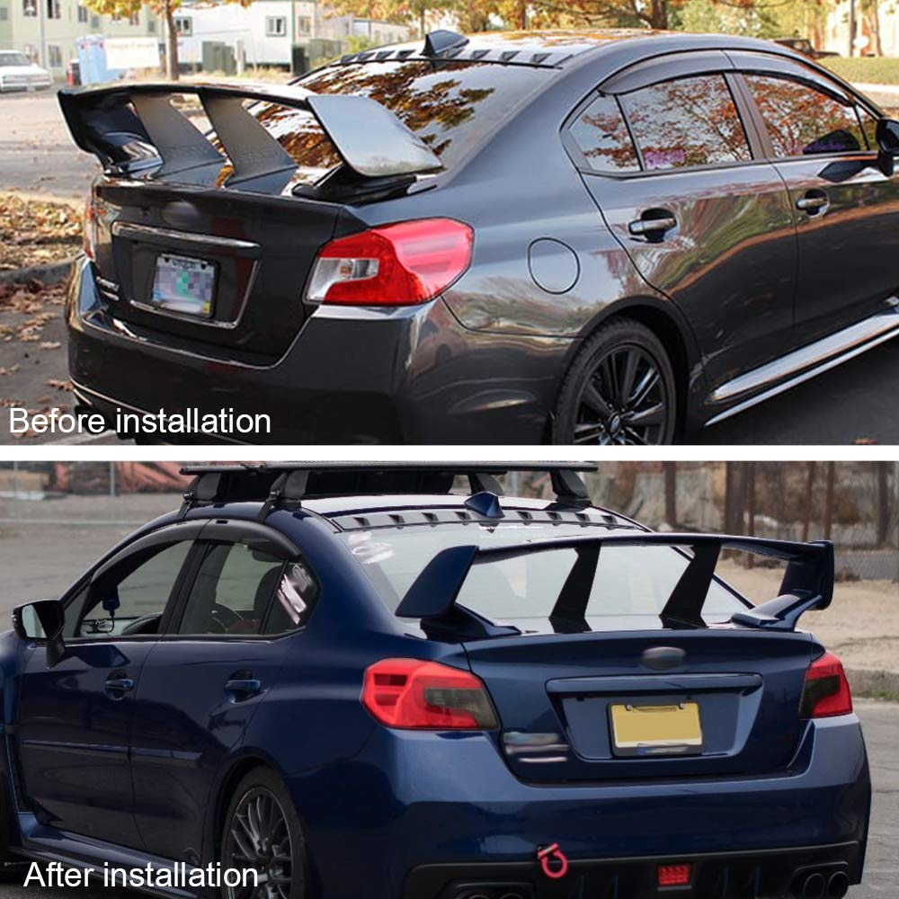 G-PLUS Rear Spoiler Wing Stiffi Support Stabilizer Compatible with Subaru Impreza WRX STi 2002-2007 Black 4 PCS ABS Plastic