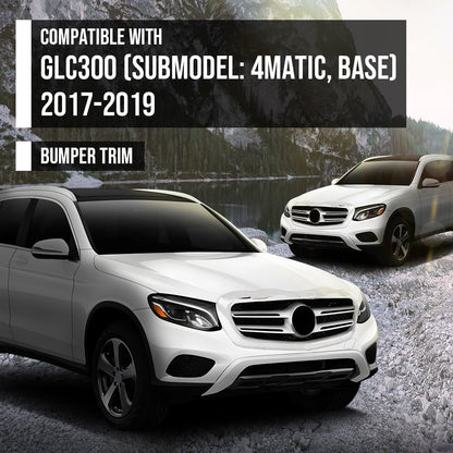 G-PLUS Front Bumper Face Bar Trim Molding Step Pad Compatible with Benz GLC300 (submodel: 4Matic, Base) 2017-2019 2538851625, MB1044145 Silver