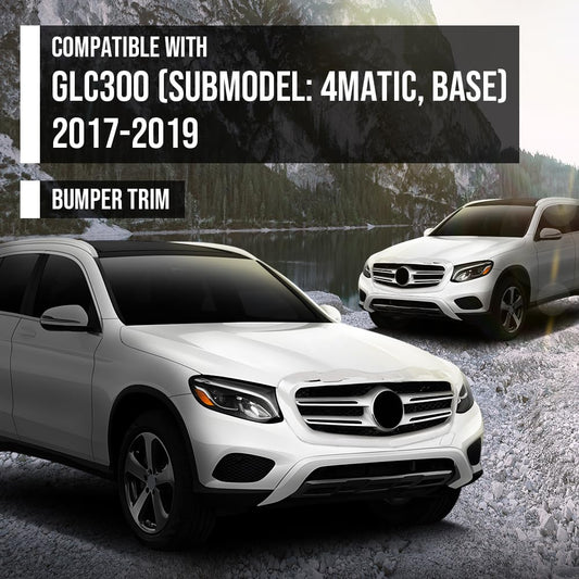 G-PLUS Front Bumper Face Bar Trim Molding Step Pad Compatible with Benz GLC300 (submodel: 4Matic, Base) 2017-2019 2538851625, MB1044145 Silver
