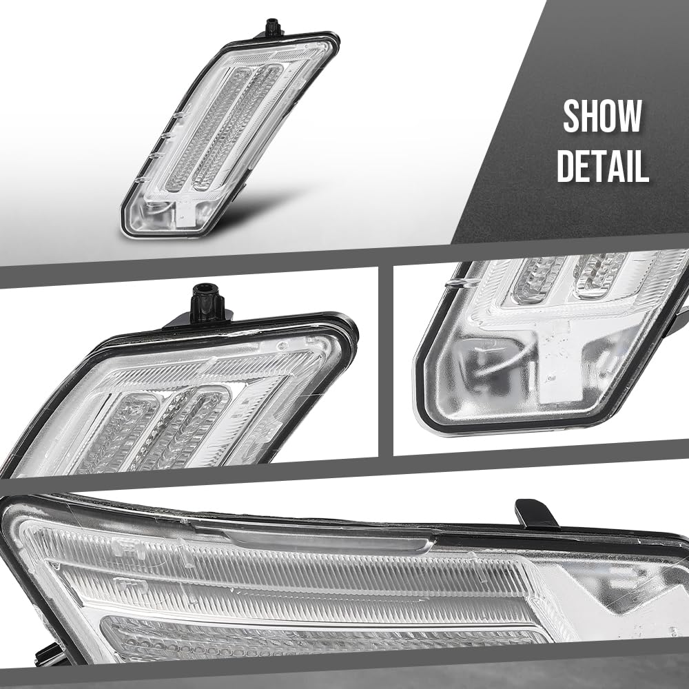 G-PLUS DRL Daytime Running Lights Pair LED Left & Right Compatible with Volvo XC60 2010-2013 31290873, 31290874 White