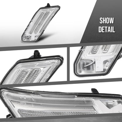 G-PLUS DRL Daytime Running Lights Pair LED Left & Right Compatible with Volvo XC60 2010-2013 31290873, 31290874 White