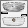 G-PLUS Upper Front Center Grill Grille Compatible with Jaguar XF XFR 2012-2015 Silver