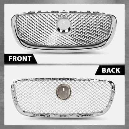 G-PLUS Upper Front Center Grill Grille Compatible with Jaguar XF XFR 2012-2015 Silver