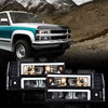 G-PLUS LED DRL headlights, Compatible with 1994 1995 1996 1997 1998 1999 2000 GMC C10 C/K C1500 bumper Headlamp, Smoky lens Black Housing Clear Reflector