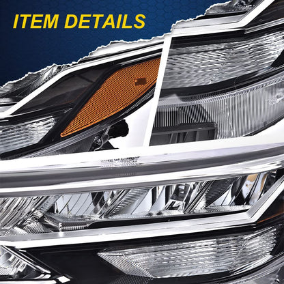 G-PLUS Headlights Assembly, Compatible with 2020-2021 Nissan Sentra Left Bumper Headlamp, Clear Lens Black Housing Amber ReflectorBumper Headlamps