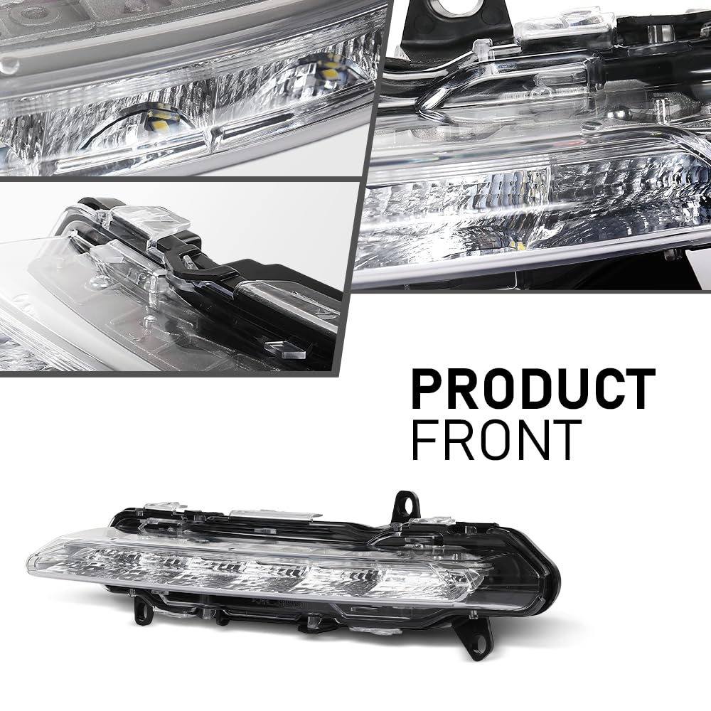 G-PLUS LED Left Fog Light DRL Daytime Running Lamps, Compatible with W204 X204 W216 W218 W221 W251 2008-2014, LH Driver Side, 2218201756, A2218201756