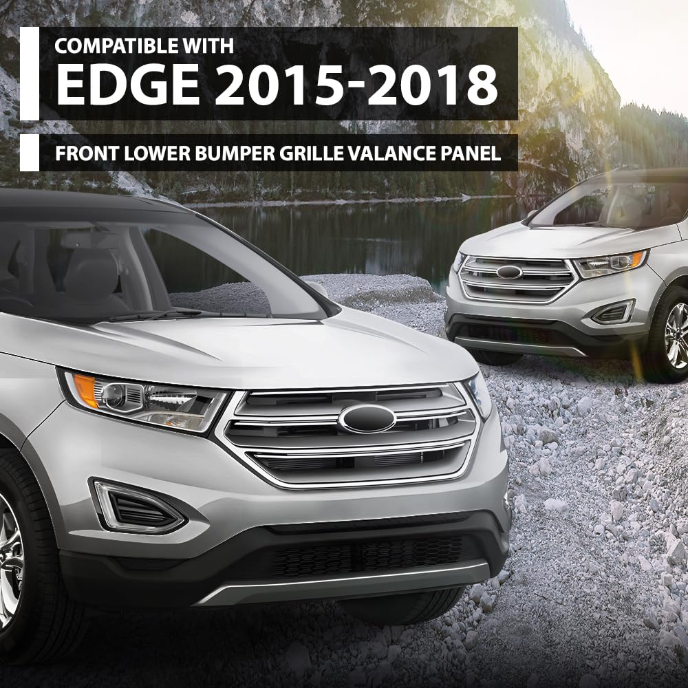 G-PLUS Front Lower Bumper Valance Panel Compatible with Ford Edge (submodel: SE, SEL, Titanium) 2015-2018 FO1095254C,FT4Z8419APTM Silver PP