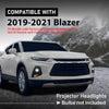 G-PLUS HID/Xenon Projector Headlights Left+Right Without Ballast & D3S Bulb Compatible with Chevy Blazer 2019-2021 Fit Models with Factory HID/Xenon Clear Lens Chrome Housing Only GM2502492, GM2503492