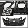G-PLUS Front Bumper Set (1 × Bumper, 1 × Grille, 2 × Fog Light Cover, 2 × Fog Light) Compatible with 2006-2011 LX GS GS300 GS350 to 16+ GS F Style Black